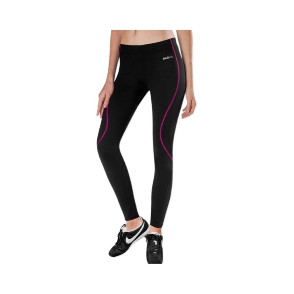 Baleaf Black Track Leggings with Pink Piping